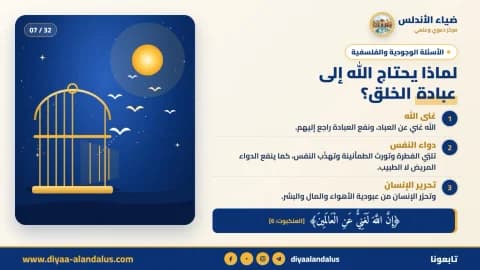 لماذا يحتاج الله إلى عبادة الخلق؟ — بنر تعريفي من ضياء الأندلس