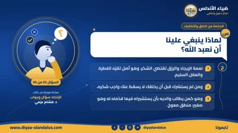 لماذا ينبغي علينا أن نعبد الله؟ — بنر تعريفي من ضياء الأندلس