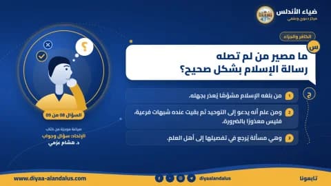 ما مصير من لم تصله رسالة الإسلام بشكل صحيح؟ — بنر تعريفي من ضياء الأندلس