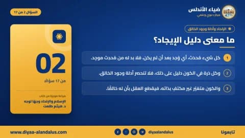 ما معنى دليل الإيجاد؟ — بنر تعريفي من ضياء الأندلس