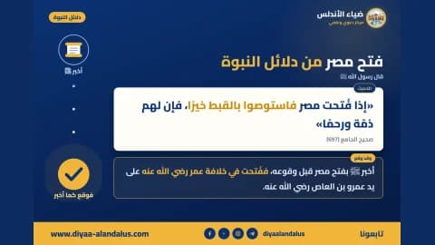 فتح مصر من دلائل النبوة — بنر من سلسلة دلائل النبوة في ضياء الأندلس