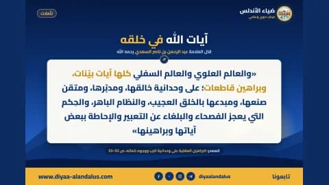 God's Signs in His Creation — a banner in the Reflections series from Diyaa Al-Andalus